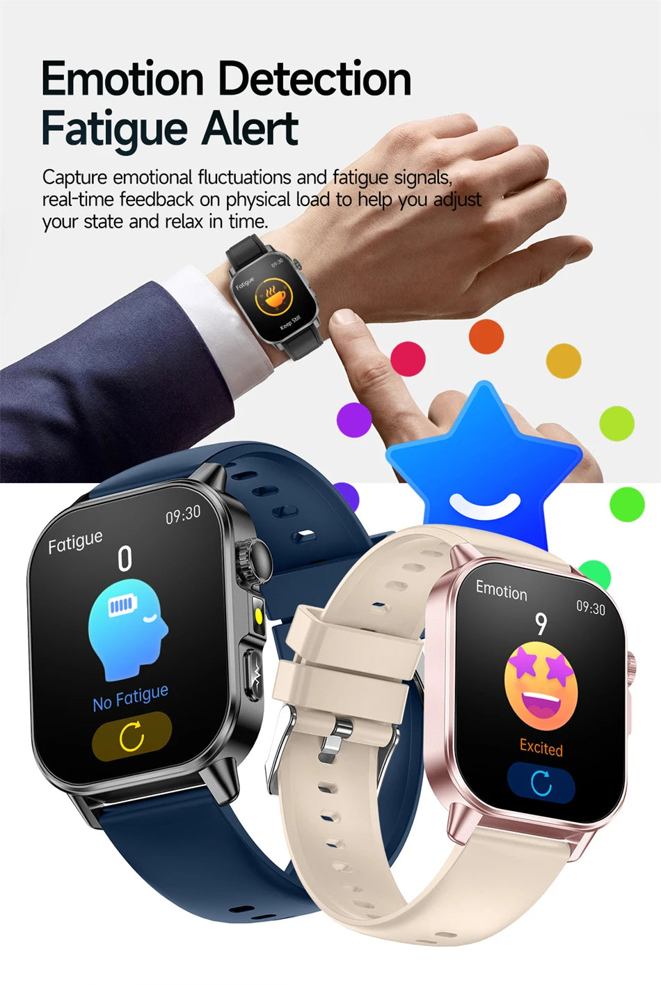 New Men Accurate Health Diagnosis ECG Smart Watch Blood Pressure Blood Oxygen Blood Fat Uric Acid Temp Bluetooth call Smartwatch