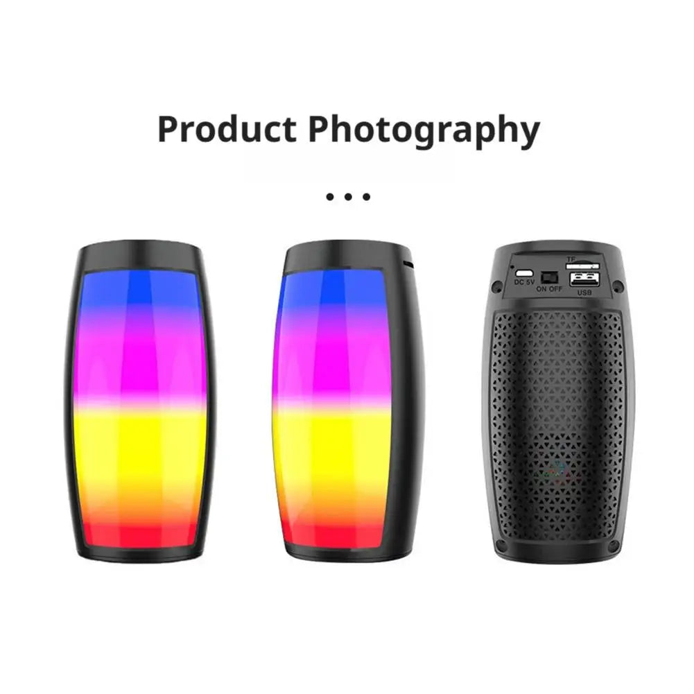 Portable Bluetooth Speaker With RGB LED Lights Subwoofer Wireless Soundbox Heavy Bass MP3 Music Player For Party