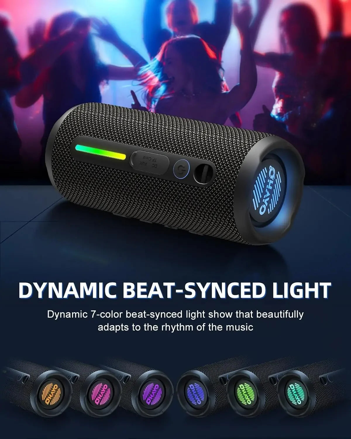 OHAYO Bluetooth Speaker 24W, Wireless Portable Outdoor Bluetooth Speakers, True Wireless Stereo IPX7 Waterproof, Dual Pairing Bluetooth 5.3 Built-in Mic