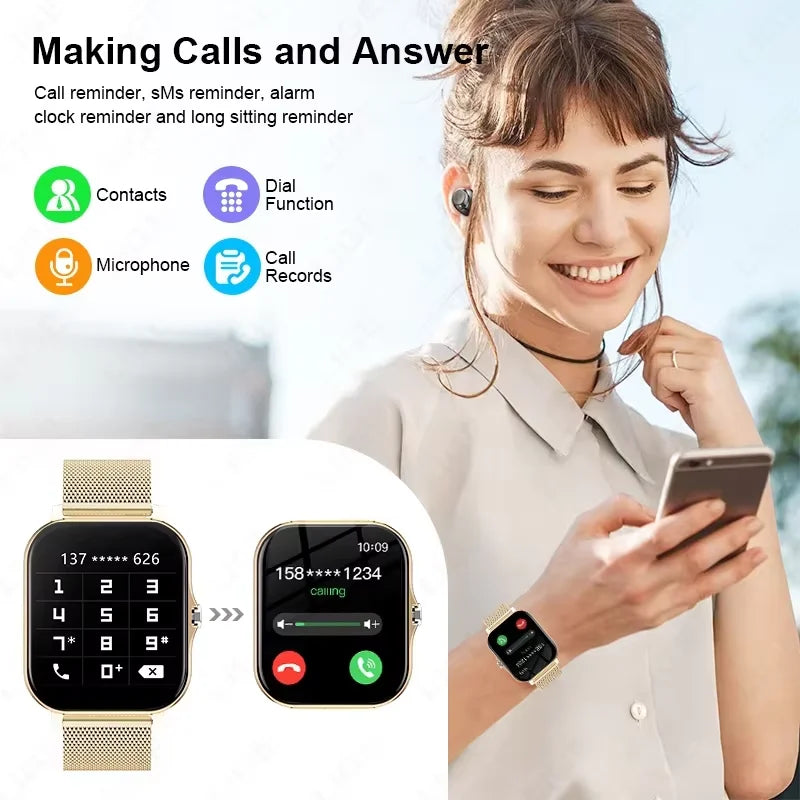 LAXASFIT 2026 Smart Watch 1.83" HD Touch Screen Bluetooth Call Music Player Fitness Tracker Gift for Men Women Valentine
