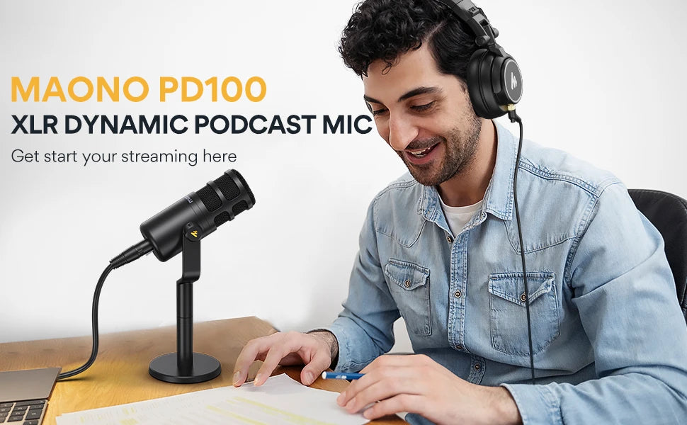 PD100 Dynamic XLR PC Microphone All Metall Gaming Broadcast Recording Streaming Work for Audio Interface Sound Card Mixer