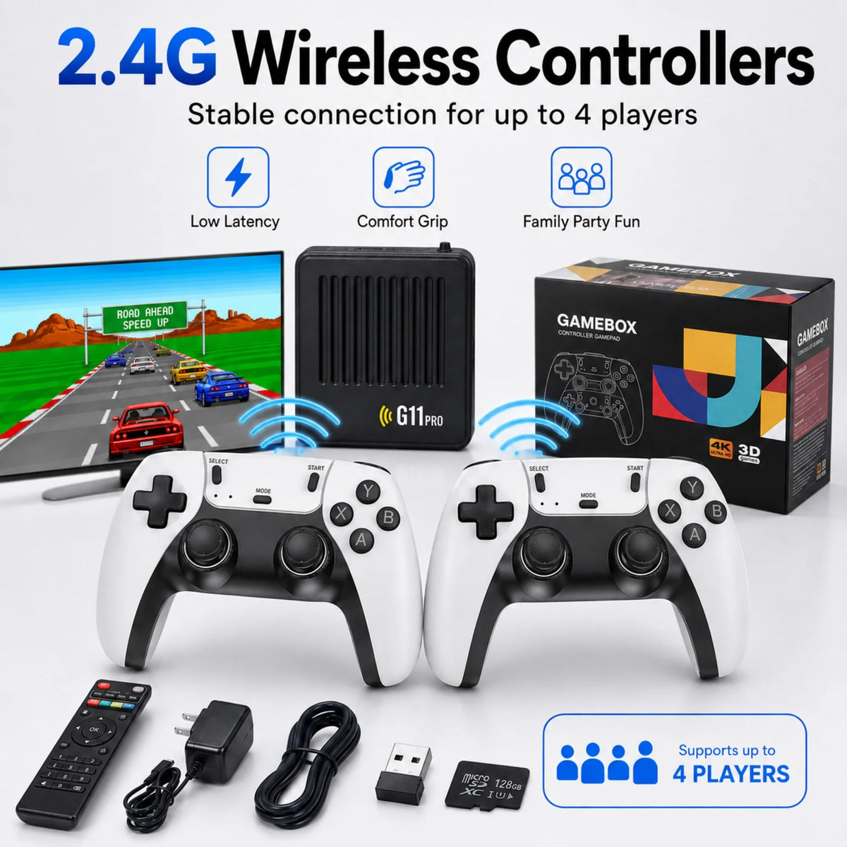 Video Game Box Console Dual System TV Console G11 Pro  64G/128G 4K Output Built-in 60,000 Games for Android 9.0 Simulator