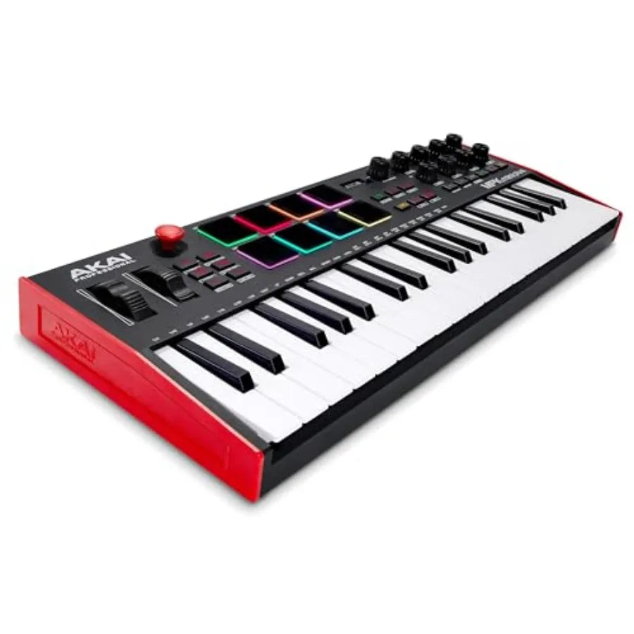 Akai MPK Mini Plus MIDI Keyboard Controller with 37 Mini Keys, 8 MPC Pads, and Sequencer Features