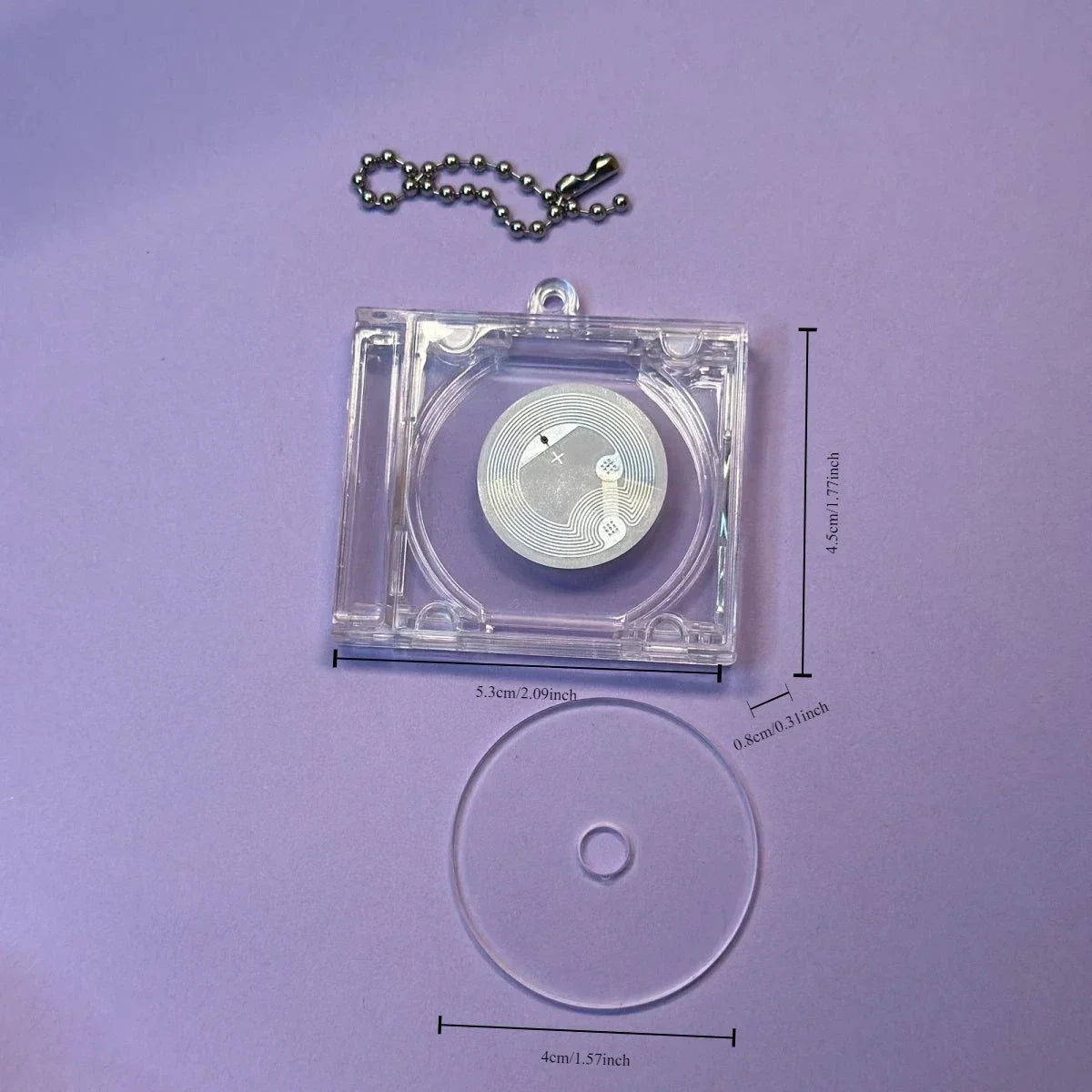 10pcs Blank Mini CD Case Keychain for  DIY Keychains with NFC Smart Backpack Hanging Decor Chain for Dropshipping Gift Buyers