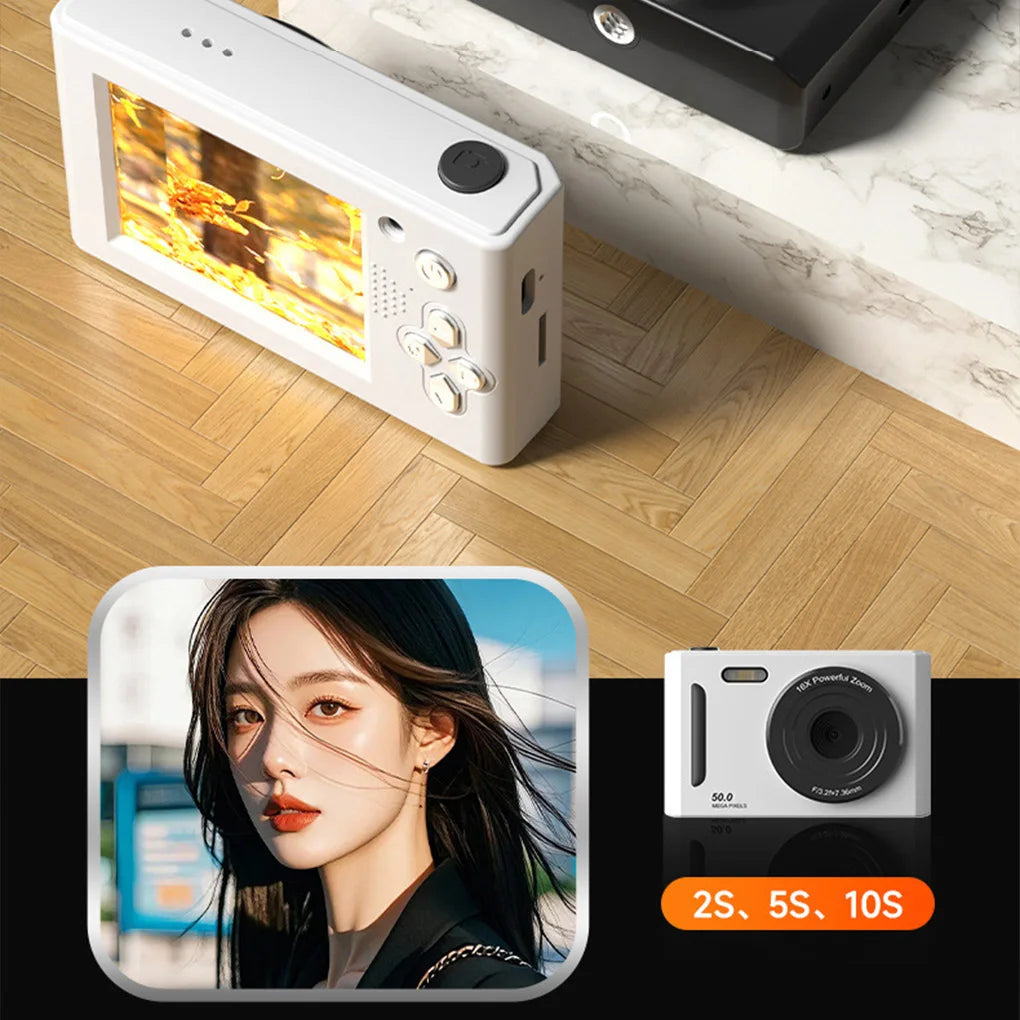 4K Digital Camera Dual Camera Flash 50 Million Hd Pixel Pixel Retro Ccd Portable Card Entry-level Camera Auto Focus