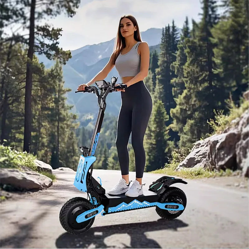 Arwibon 5600W Adult Electric Scooter Dual Motor Top Speed 46MPH, 60V27AH, 11-inch Off-Road Tires Sport Folding E-Scooter with Seat