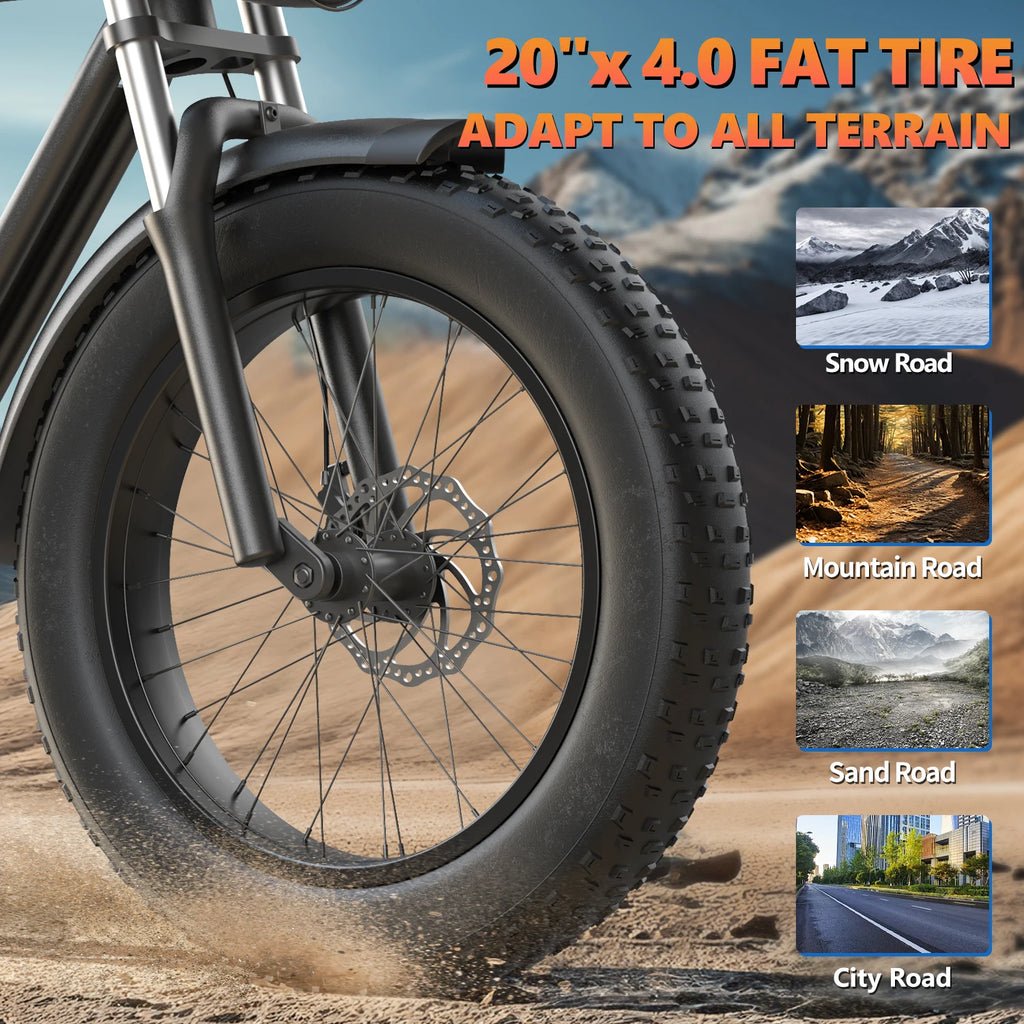Kickwey K7 Pro Adult Electric Bicycle 3000w(Dual Motor 1500w×2) 48V 23ah Mountain Electric Bike 20 Inch Fat Tire Ebike