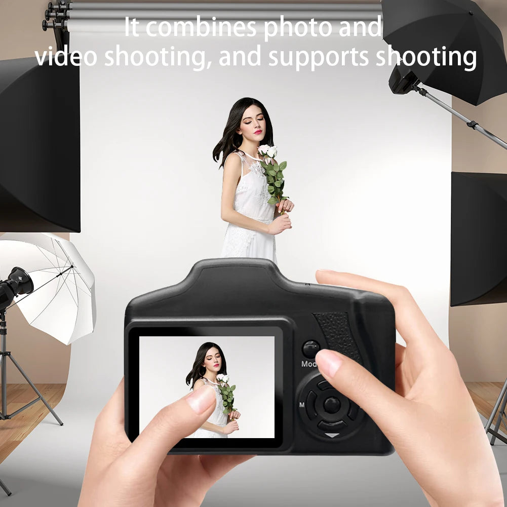 16MP Vlogging Camera with 2.4 Inch LCD Screen Camcorder 16X Digital Zoom Video Recorder for Photography