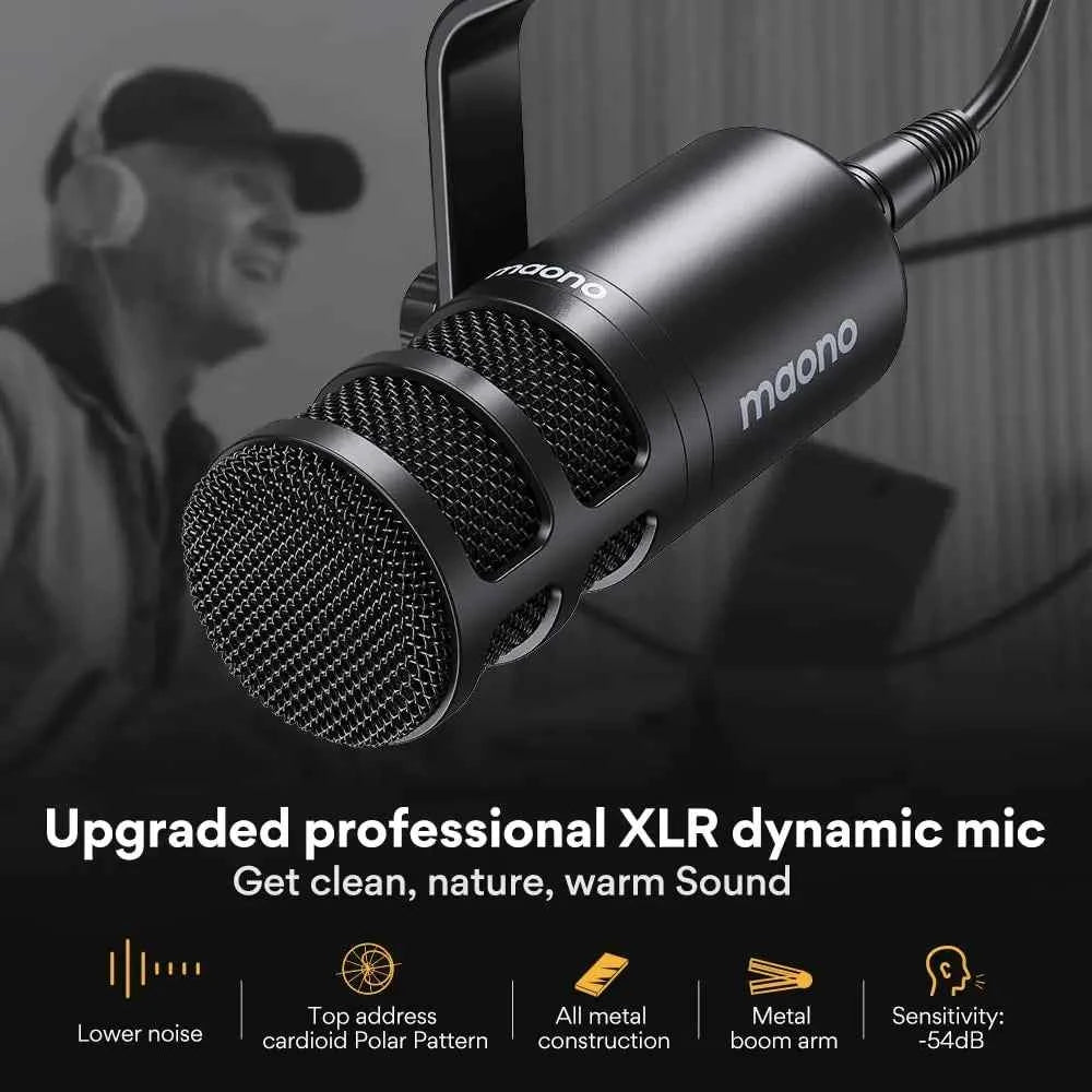 PD100 Dynamic XLR PC Microphone All Metall Gaming Broadcast Recording Streaming Work for Audio Interface Sound Card Mixer