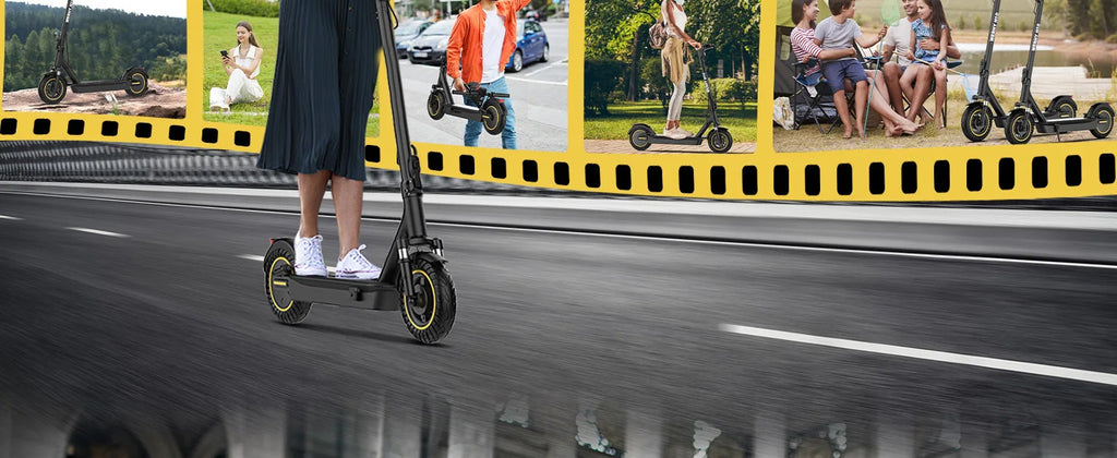 10'' Electric Scooter, 500W Powerful Motor & 22MPH Top Speed, 28 Miles Range, Folding E Scooter with Dual Braking for Teens and Adults Commuting