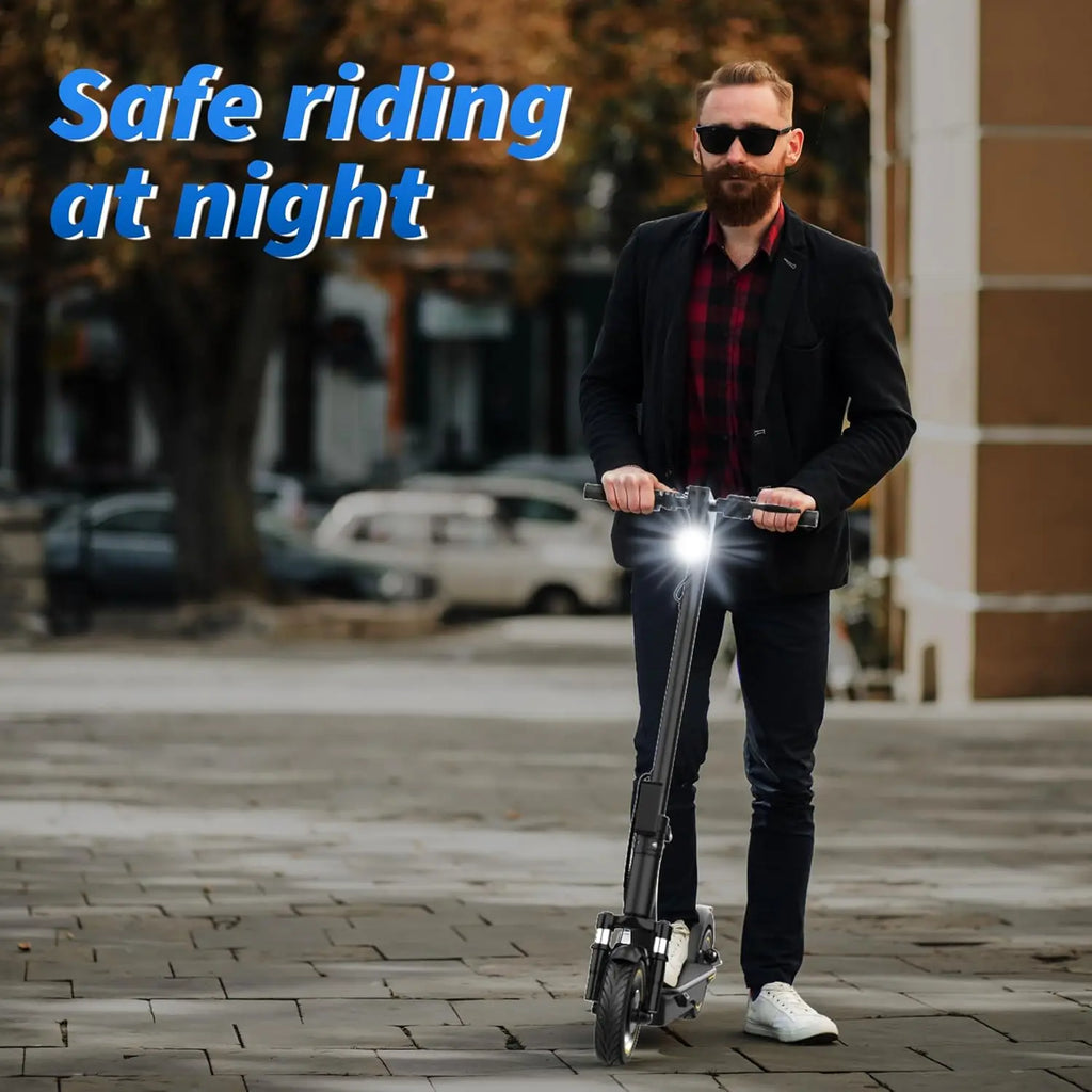 10'' Electric Scooter, 500W Powerful Motor & 22MPH Top Speed, 28 Miles Range, Folding E Scooter with Dual Braking for Teens and Adults Commuting