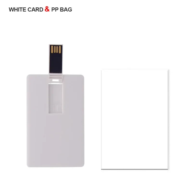 White Plastic Credit Card / Card Custom Logo Business Design Usb Flash Drive Stick 4GB 8GB 16GB 32GB (10pcs can print logo )