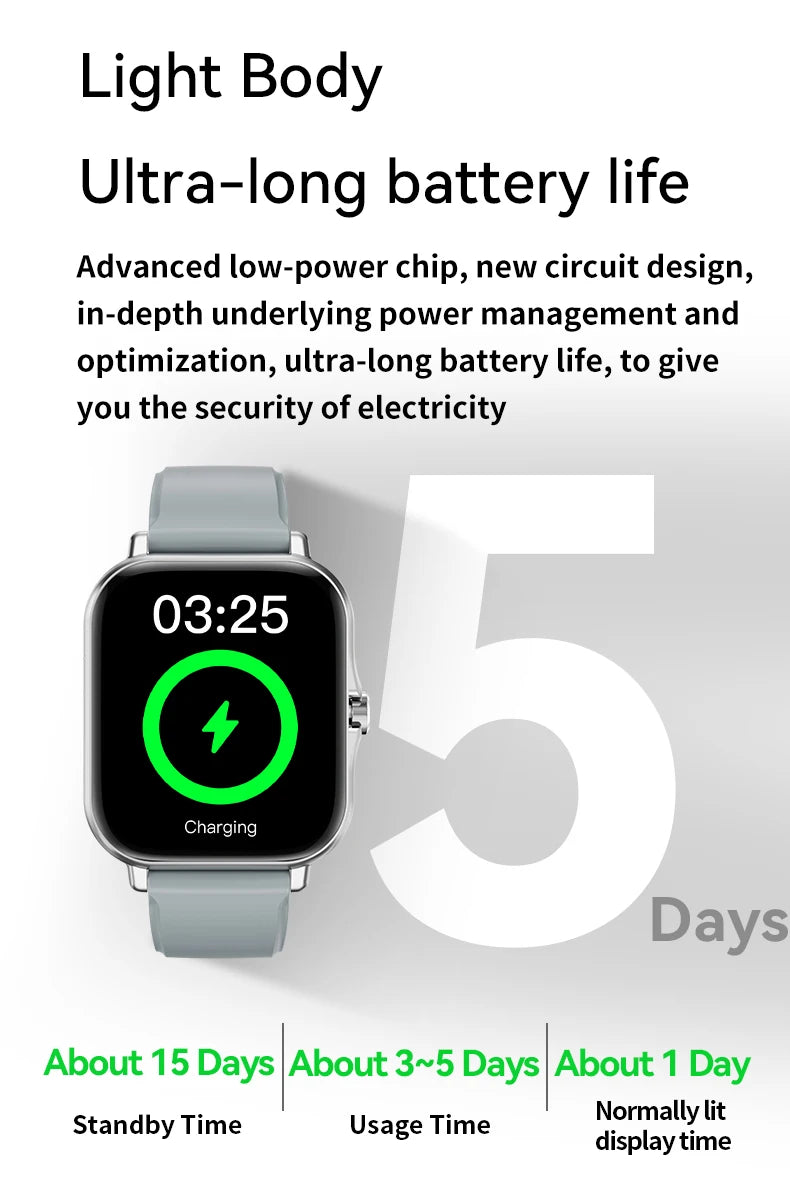 LAXASFIT New Smart Watch HD Display Answer Call Make Calls Message Preview Sport Modes Smartwatch DIY Dial Men Women