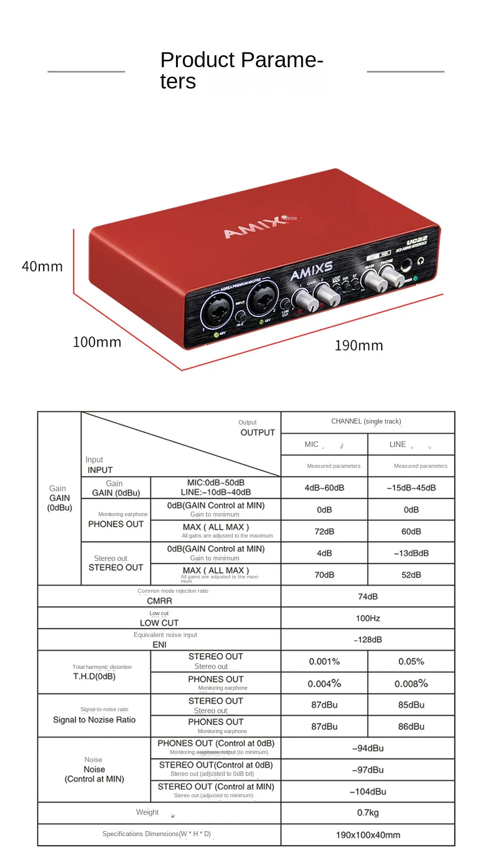 AMIXSQ22 Audio Interface for Recording Computer Free Drive USB External Sound Card for Pc Pro Audio Equipment Professional Video