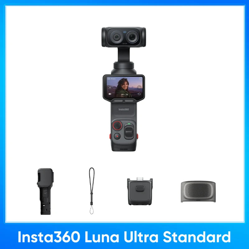 Insta360 Luna Ultra - 8K Vlogging Camera with Dual Lenses, 12× Zoom, 1" Sensor, Detachable 2" Touchscreen, Triple AI Chip
