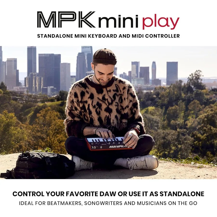 Akai MPK Mini Play MK3 Compact MIDI Keyboard Controller with Built-in Speaker and Integrated Sounds
