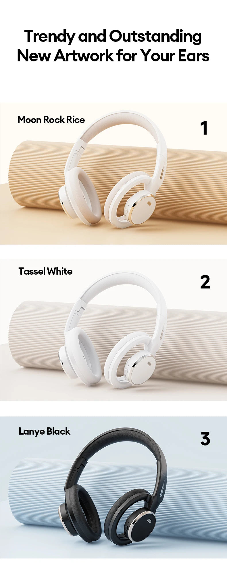 Choice Lenovo Gaming Headset Wireless Bluetooth 6.0 Earphones Foldable Sport Over Ear Headphone with HD Mic Gifts