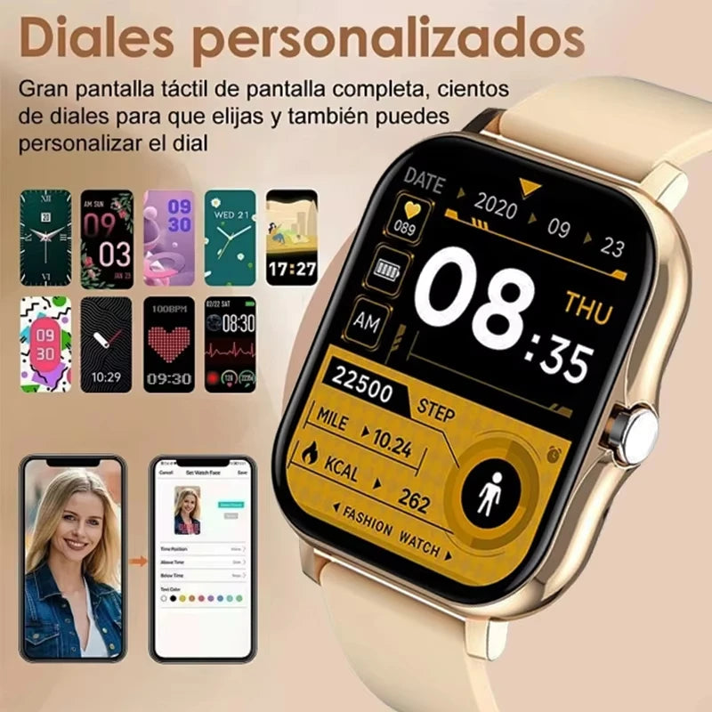 LAXASFIT New Smart Watch HD Display Answer Call Make Calls Message Preview Sport Modes Smartwatch DIY Dial Men Women