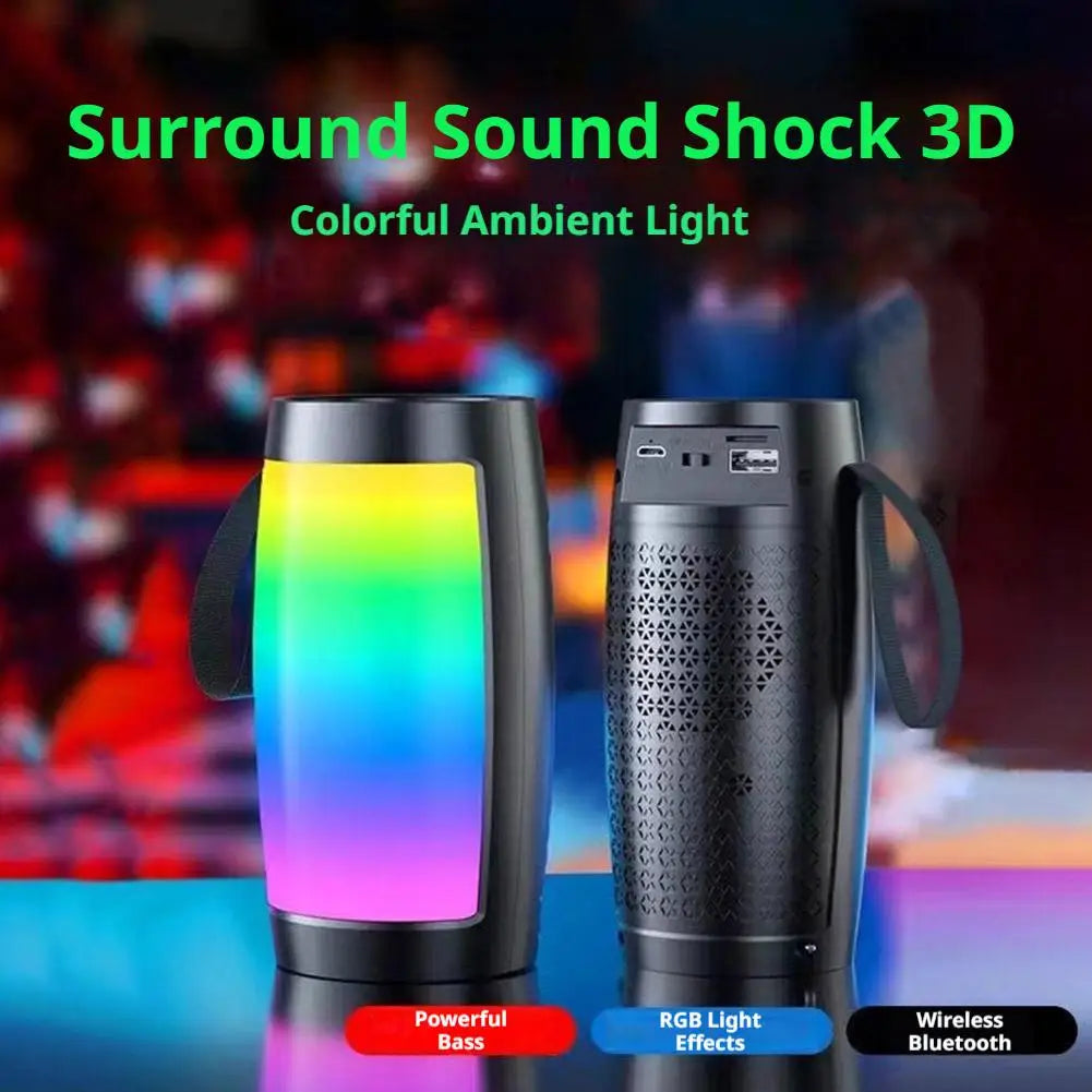 Portable Bluetooth Speaker With RGB LED Lights Subwoofer Wireless Soundbox Heavy Bass MP3 Music Player For Party