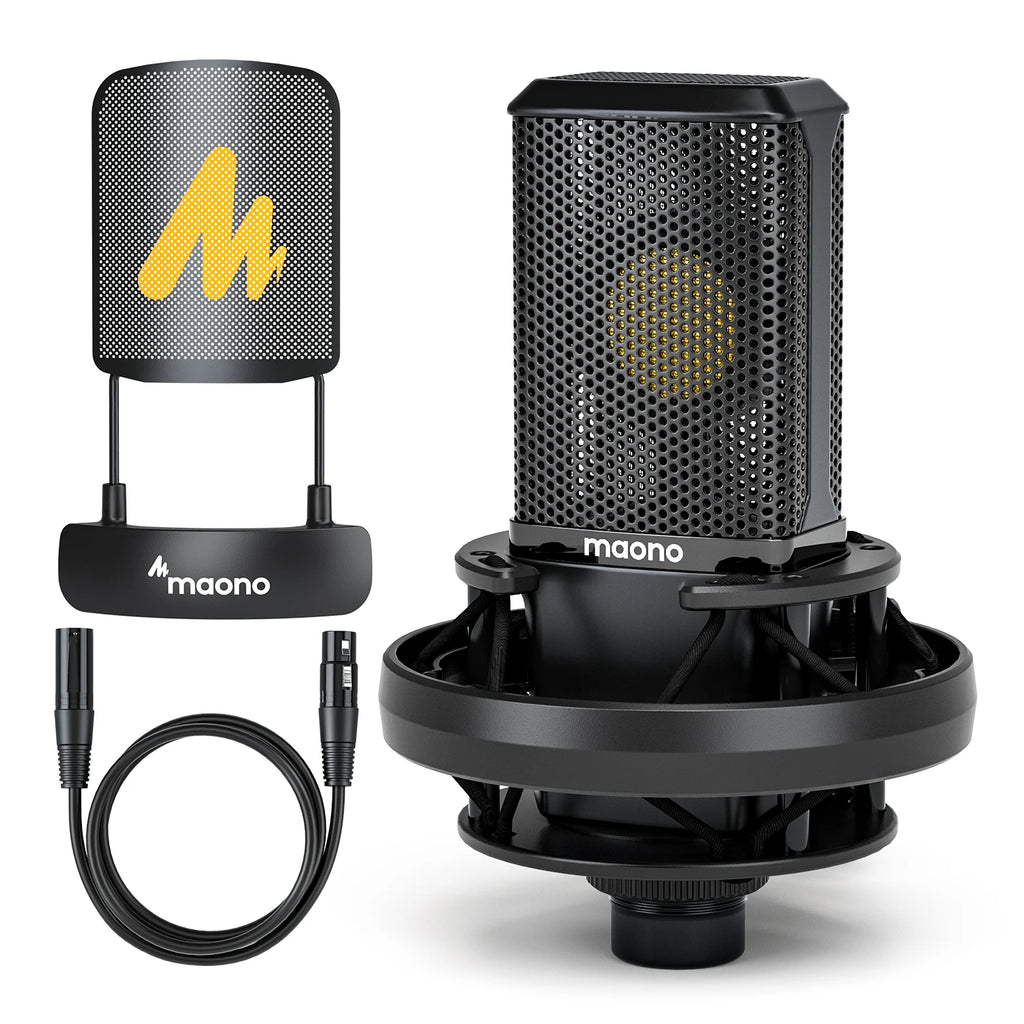 PM500T XLR Condenser Microphone 34mm Large Diaphragm Microphone Cardioid Studio Mic for Recording,Podcasting,Streaming,DJ