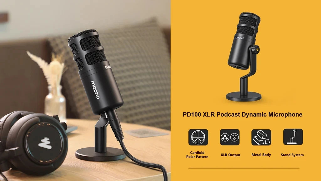 PD100 Dynamic XLR PC Microphone All Metall Gaming Broadcast Recording Streaming Work for Audio Interface Sound Card Mixer