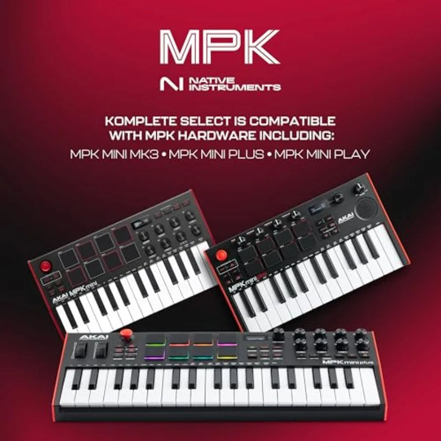Akai MPK Mini Plus MIDI Keyboard Controller with 37 Mini Keys, 8 MPC Pads, and Sequencer Features