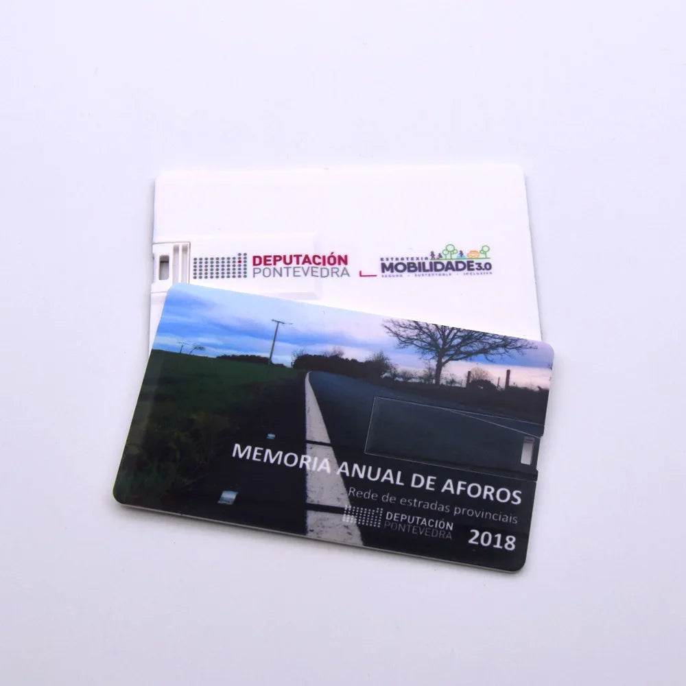 White Plastic Credit Card / Card Custom Logo Business Design Usb Flash Drive Stick 4GB 8GB 16GB 32GB (10pcs can print logo )