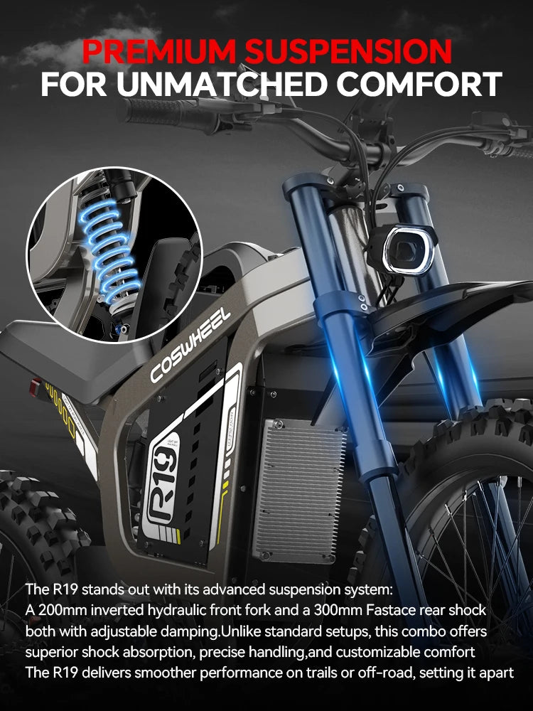 SLDBK R19 Electric Bike High Power 9000W Adult Electric Motorcycle 72V40Ah Battery Off-Road E-bike Use 85kmh Mountain Dirt EBike