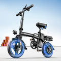 500W Electric Bicycles Ebike E-Bike For Adults, 3-Riding Modes, 14' Foldable Ebike, With Charger And Battery, MAX Speed 19.9 MPH, Rear Disc Brakes, With A Basket And Lock, Durable And Lightweight Frame, All-Terrain Foldable E
