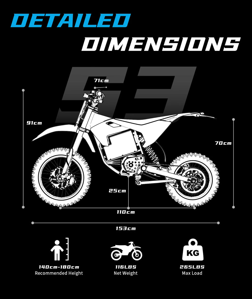Electric Motorcycle ZAWES S3 60V 23.4AH E-Cross Bike Hydraulic brakes 46MPH 2000W Mountain Off-Road Ebike