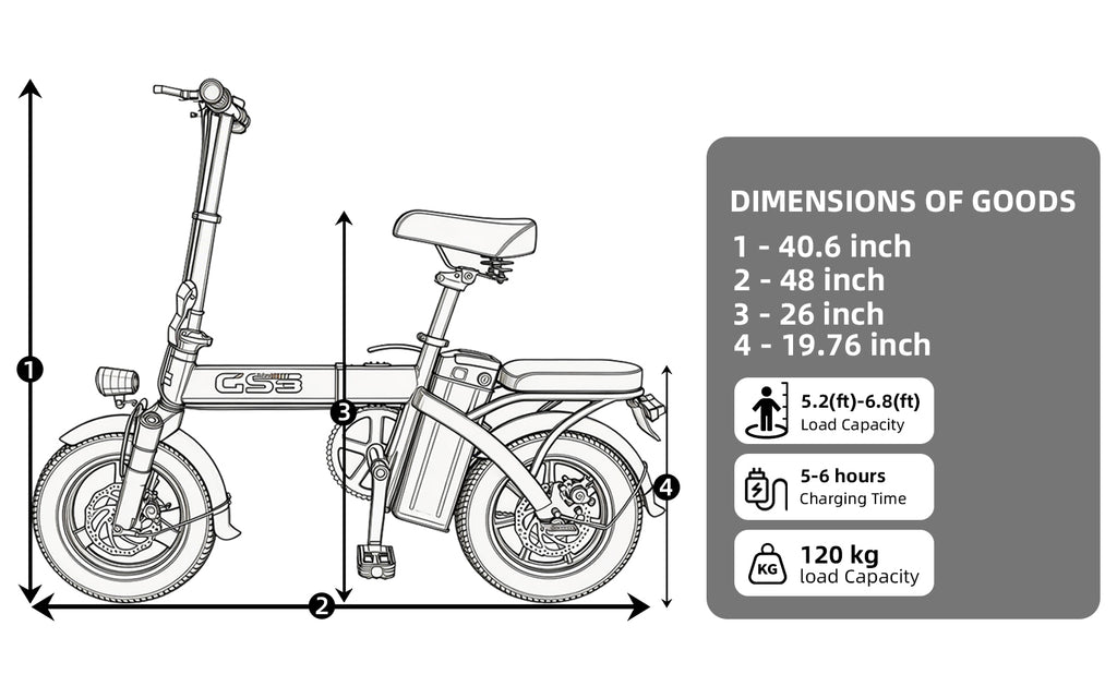 UPlee GS3 14inch Lightweight Folding Electric Bike for Adults 48V 15AH 500W Motor Electric Bicycle 25KM/H Max Speed City Style E-bike