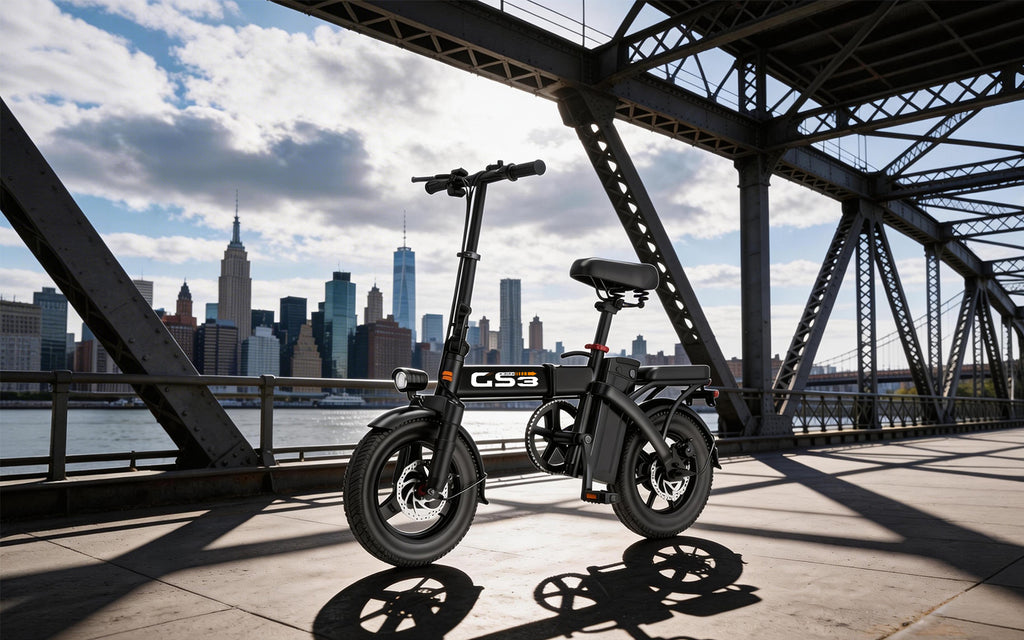 UPlee GS3 14inch Lightweight Folding Electric Bike for Adults 48V 15AH 500W Motor Electric Bicycle 25KM/H Max Speed City Style E-bike